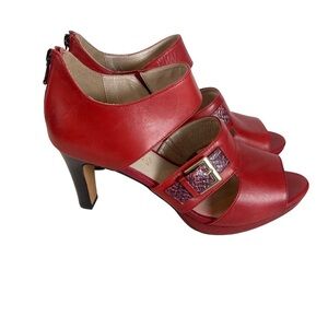 Blondo Red Heeled Sandals